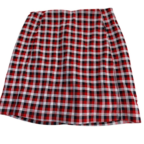 Tory Burch Sport Skirt Skort Womens Jacquard Red Blue Check Pockets XS NWT - Picture 6 of 11